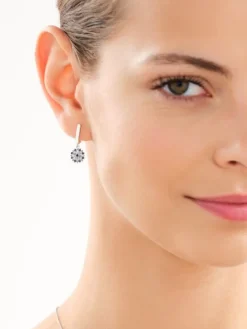 Kolczyki srebrne z cyrkoniami - rozety