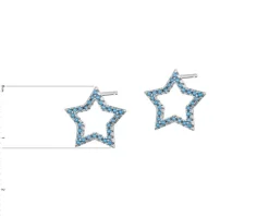 Kolczyki srebrne z cyrkoniami - gwiazdy