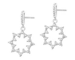 Kolczyki srebrne z cyrkoniami - rozety