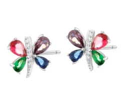 Kolczyki srebrne z cyrkoniami - motyle