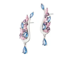 Kolczyki srebrne z cyrkoniami  - skrzydła