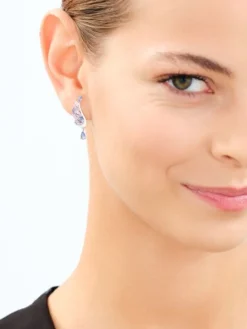 Kolczyki srebrne z cyrkoniami  - skrzydła