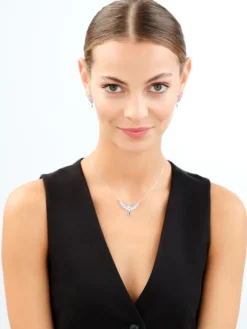 Kolczyki srebrne z cyrkoniami  - skrzydła