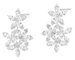 Kolczyki srebrne z cyrkoniami - kwiaty