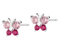 Kolczyki srebrne z cyrkoniami - motyle