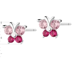 Kolczyki srebrne z cyrkoniami - motyle