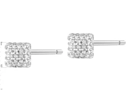 Kolczyki srebrne z cyrkoniami - kwadraty