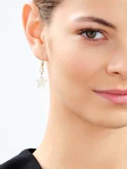 Kolczyki srebrne z cyrkoniami - gwiazda