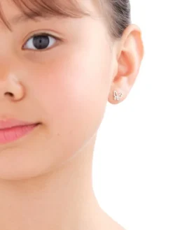 Kolczyki srebrne z cyrkoniami - motyle