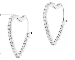 Kolczyki srebrne z cyrkoniami - serca