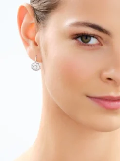 Kolczyki srebrne z cyrkoniami - rozety