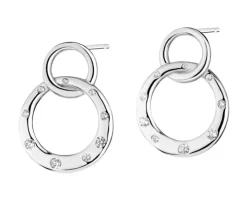 Kolczyki srebrne z cyrkoniami - koła