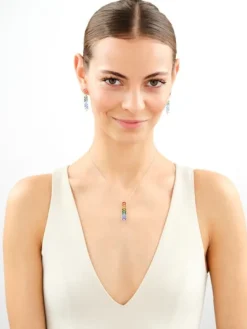 Kolczyki srebrne z cyrkoniami - liście