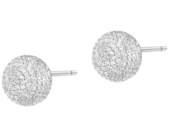 Kolczyki srebrne z cyrkoniami - kulki