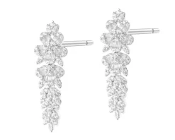 Kolczyki srebrne z cyrkoniami - kwiaty