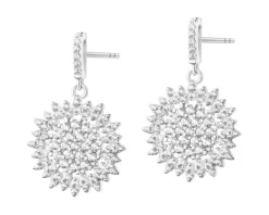 Kolczyki srebrne z cyrkoniami - rozety