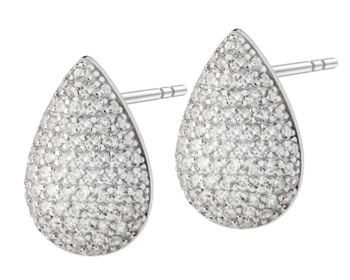 Kolczyki srebrne z cyrkoniami - łezki