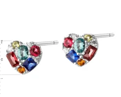 Kolczyki srebrne z cyrkoniami - serca