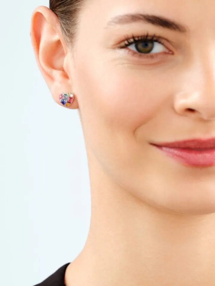 Kolczyki srebrne z cyrkoniami - serca