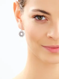 Kolczyki srebrne z cyrkoniami - rozety