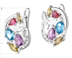 Kolczyki srebrne z cyrkoniami - motyle