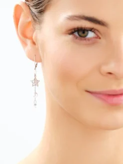 Kolczyki srebrne z cyrkoniami - gwiazdy, Księżyce