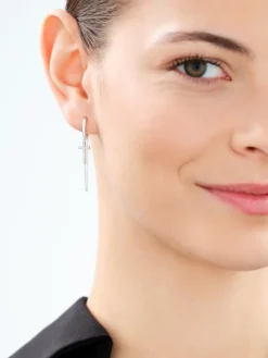 Kolczyki srebrne z cyrkoniami - krzyże