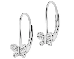 Kolczyki srebrne z cyrkoniami - motyle
