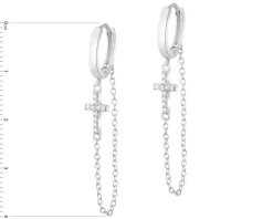 Kolczyki srebrne z cyrkoniami - krzyże