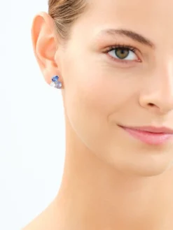 Kolczyki srebrne z cyrkoniami - serca