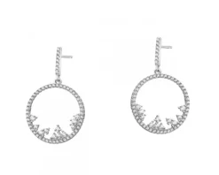 Kolczyki srebrne z cyrkoniami - koła