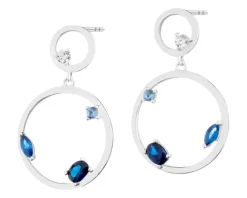 Kolczyki srebrne z cyrkoniami - koła