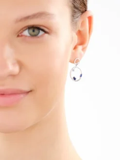 Kolczyki srebrne z cyrkoniami - koła