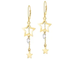 Kolczyki srebrne z cyrkoniami - gwiazdy