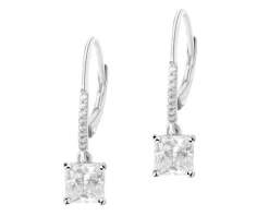 Kolczyki srebrne z cyrkoniami - kwadraty