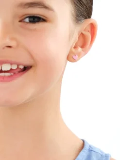 Kolczyki srebrne z emalią - serca