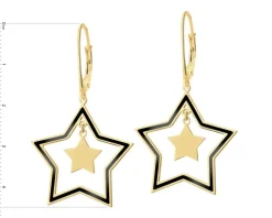 Kolczyki srebrne z emalią - gwiazda