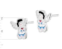Kolczyki srebrne z emalią - aniołki