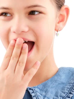 Kolczyki srebrne z emalią - serca