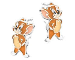 Kolczyki srebrne z emalią -  Tom and Jerry, Jerry, Warner Bros. Discovery