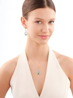 Kolczyki srebrne z kamieniem jubilerskim