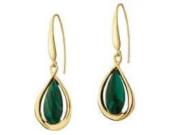 Kolczyki srebrne z malachitem