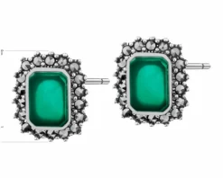 Kolczyki srebrne z markasytami i agatem