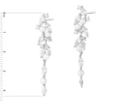 Kolczyki srebrne z perłami i cyrkoniami