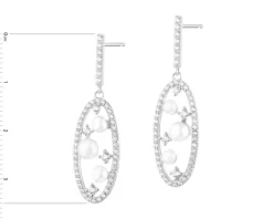 Kolczyki srebrne z perłami i cyrkoniami