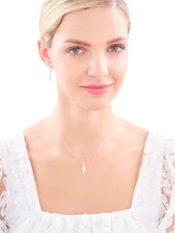 Kolczyki srebrne z perłami i cyrkoniami