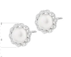 Kolczyki srebrne z perłami i cyrkoniami