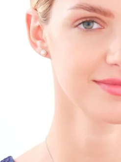 Kolczyki srebrne z perłami i cyrkoniami