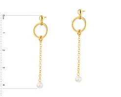 Kolczyki srebrne z perłami - koła, kulki