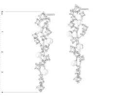 Kolczyki srebrne z perłami i cyrkoniami